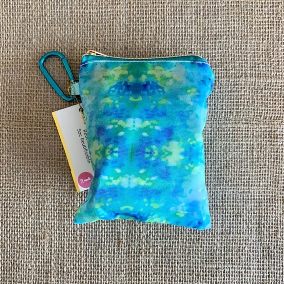 Reusable Foldable Tote Bags Market / Groceries Blue Pink Green 3 Total NWT - Picture 6 of 9